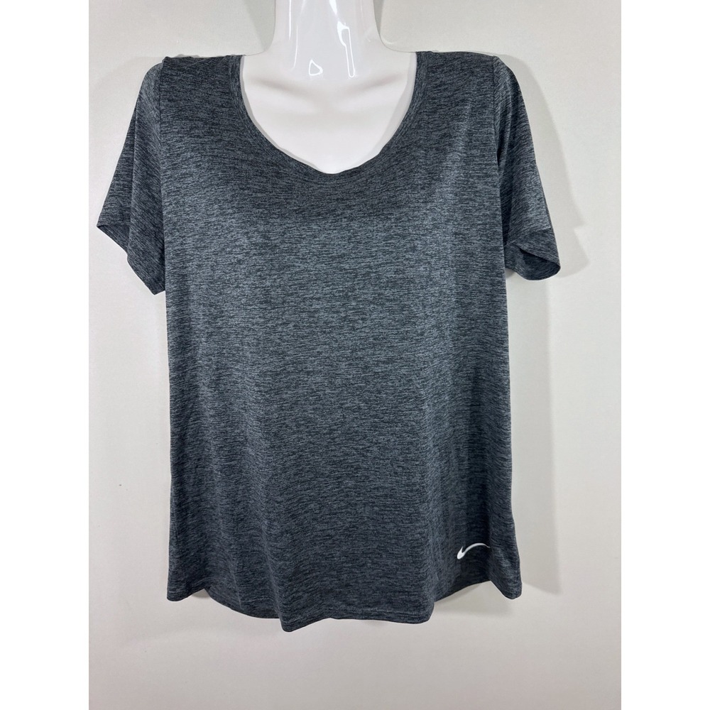 Nike Dri-FIT Training Top Dark Gray Space Dye Heather Women Large Outdoor Casual